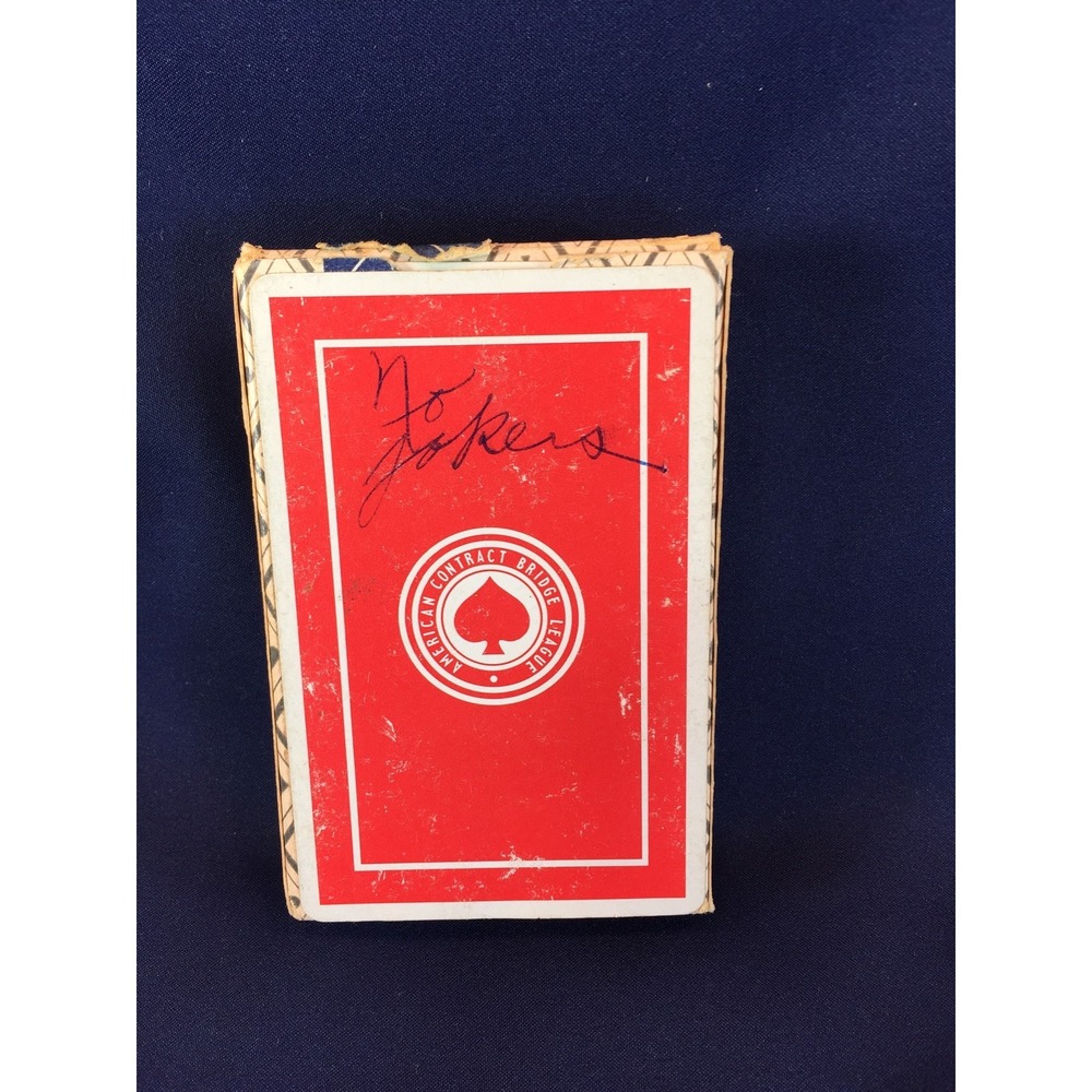 Vintage American Contract Bridge League ACBL Playing Cards Red Bridge Size Deck